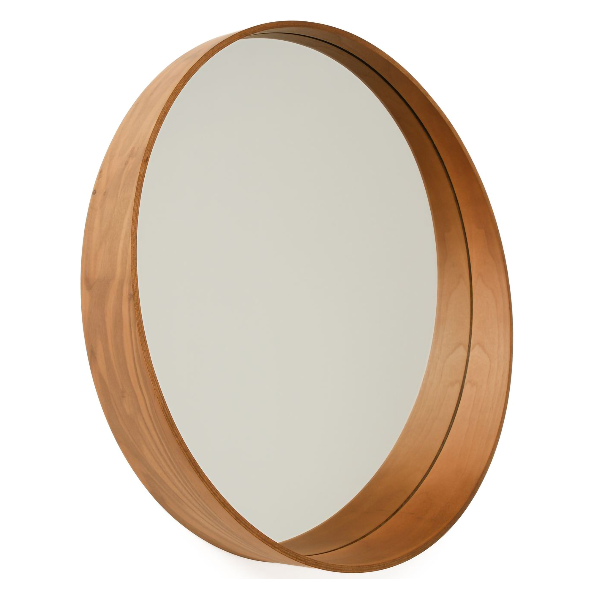 Specchio Marrone Noce Trasparente Forma Rotondo Tipologia a Parete 60x60h cm, Colore Struttura Trasparente - Telve