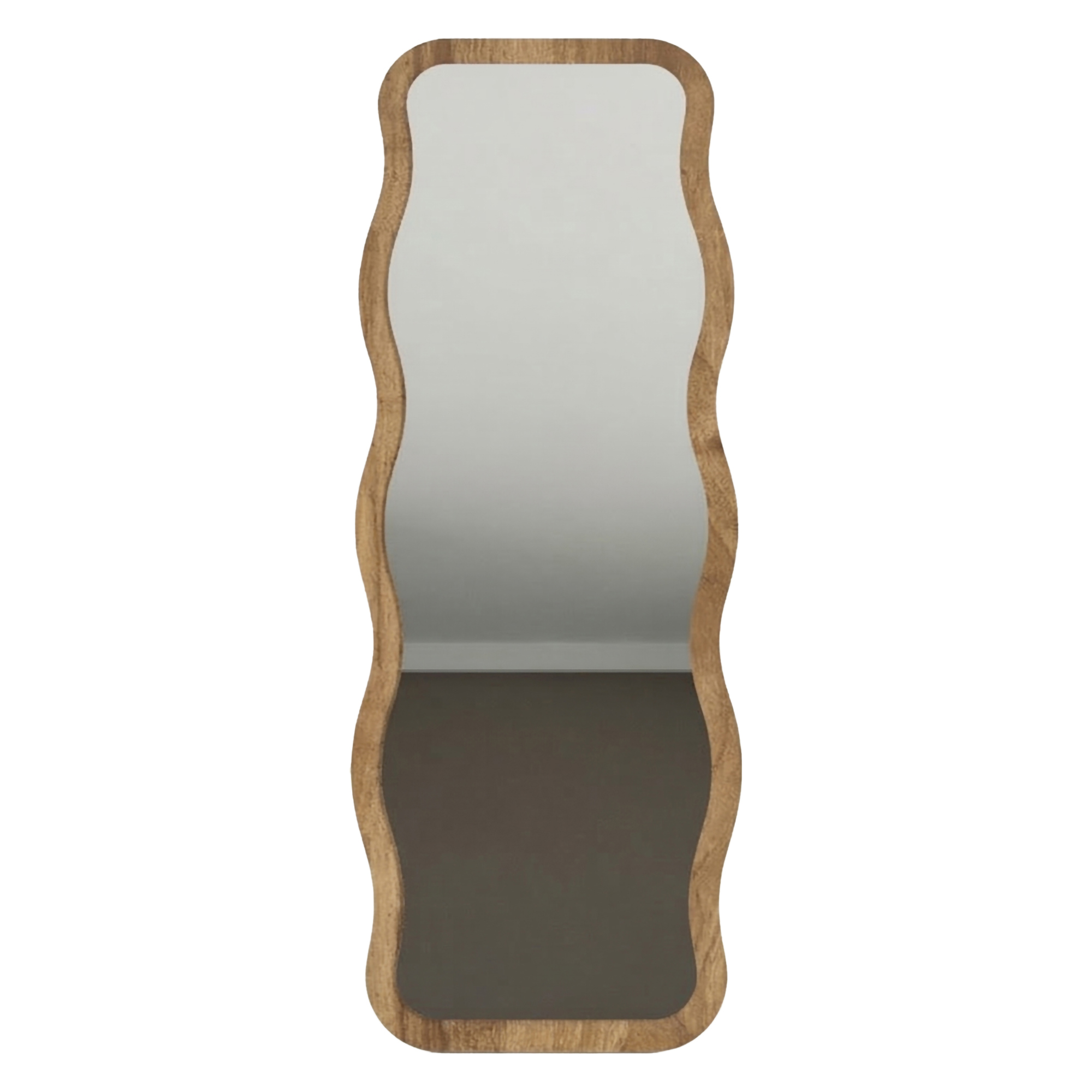 Specchio Marrone Rovere Scuro Trasparente Forma Rettangolare Tipologia a Terra 50x160h cm, Colore Struttura Trasparente - Bissone