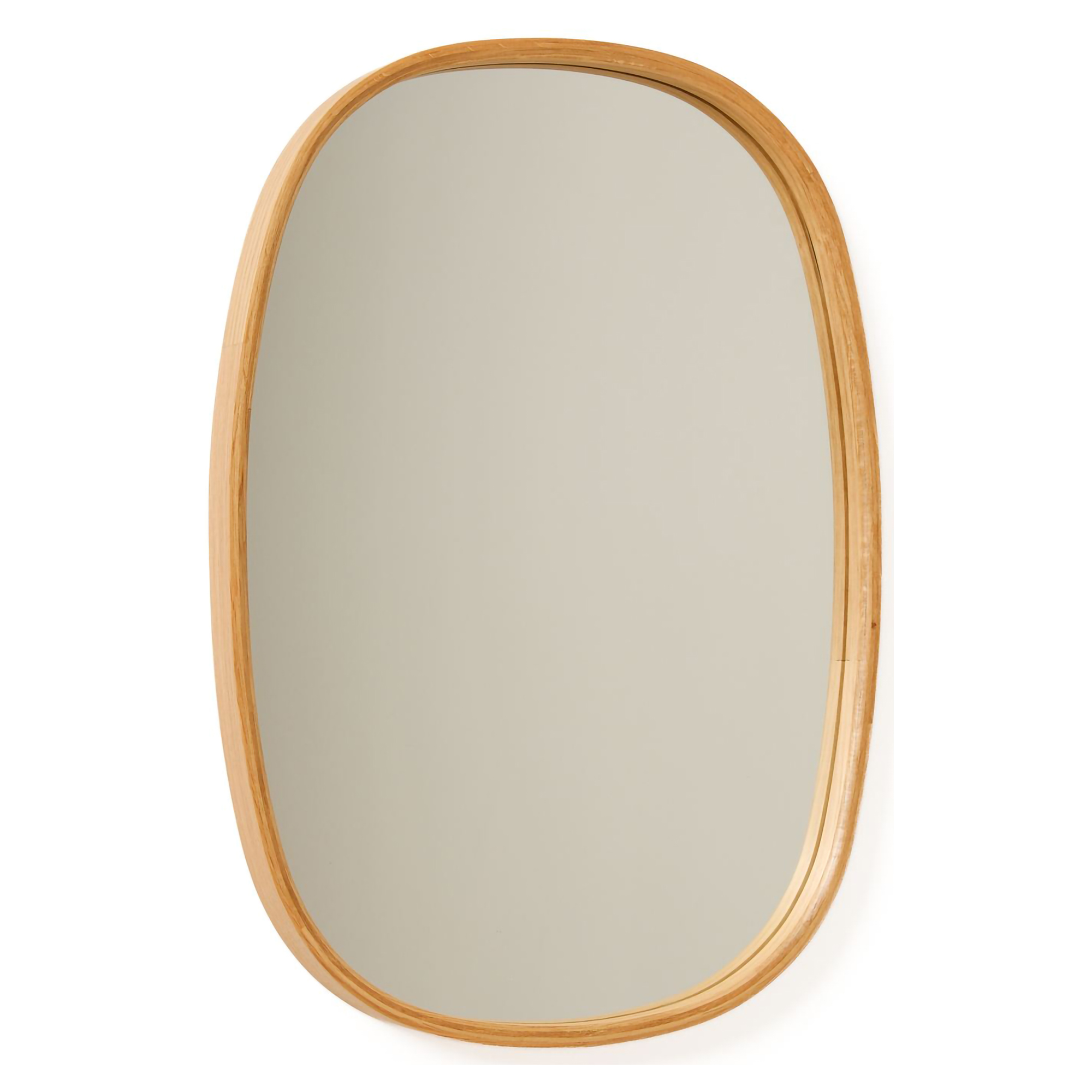 Specchio Marrone Rovere Trasparente Forma Ovale Tipologia a Parete 38x55h cm, Colore Struttura Trasparente - Piansano