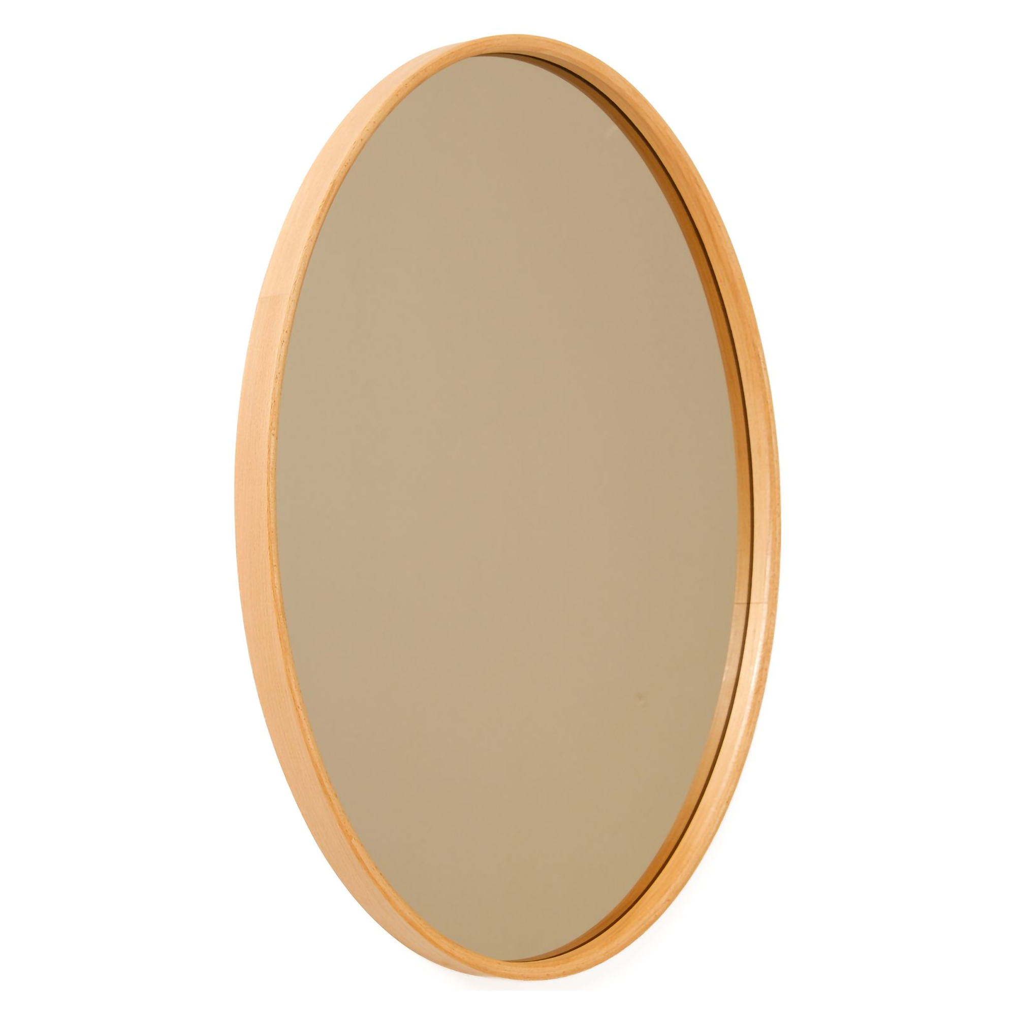 Specchio Marrone Rovere Trasparente Forma Ovale Tipologia a Parete 45x60h cm, Colore Struttura Trasparente - Giancaxio