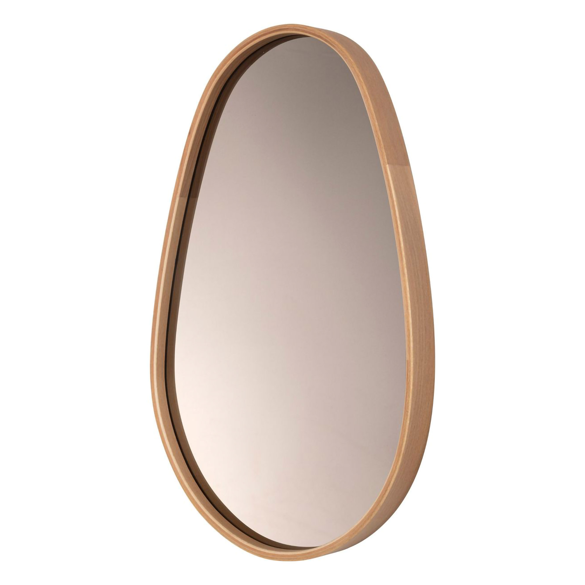Specchio Marrone Rovere Trasparente Forma Ovale Tipologia a Parete 45x70h cm, Colore Struttura Trasparente - Carcina