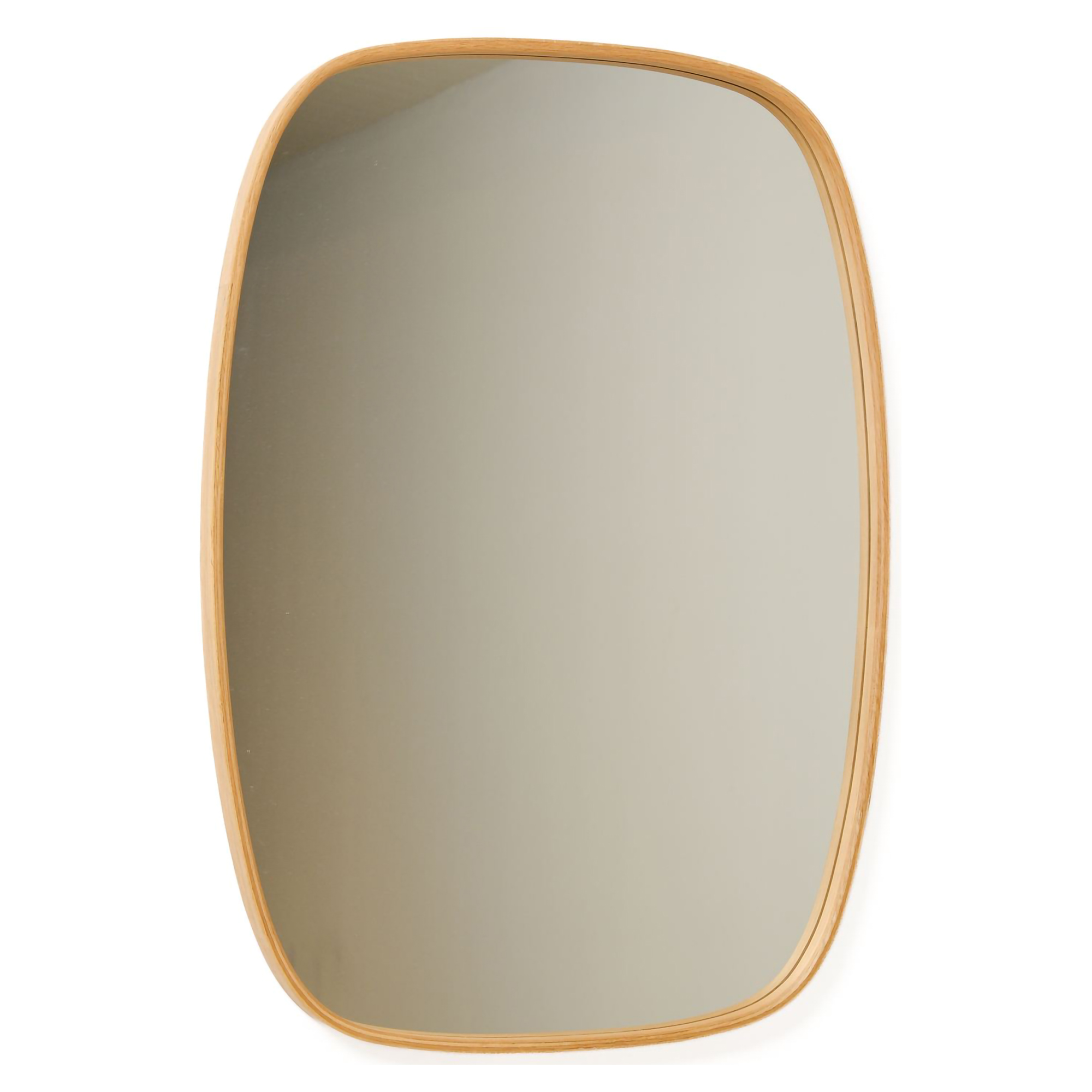 Specchio Marrone Rovere Trasparente Forma Ovale Tipologia a Parete 62x88h cm, Colore Struttura Trasparente - Serrenti