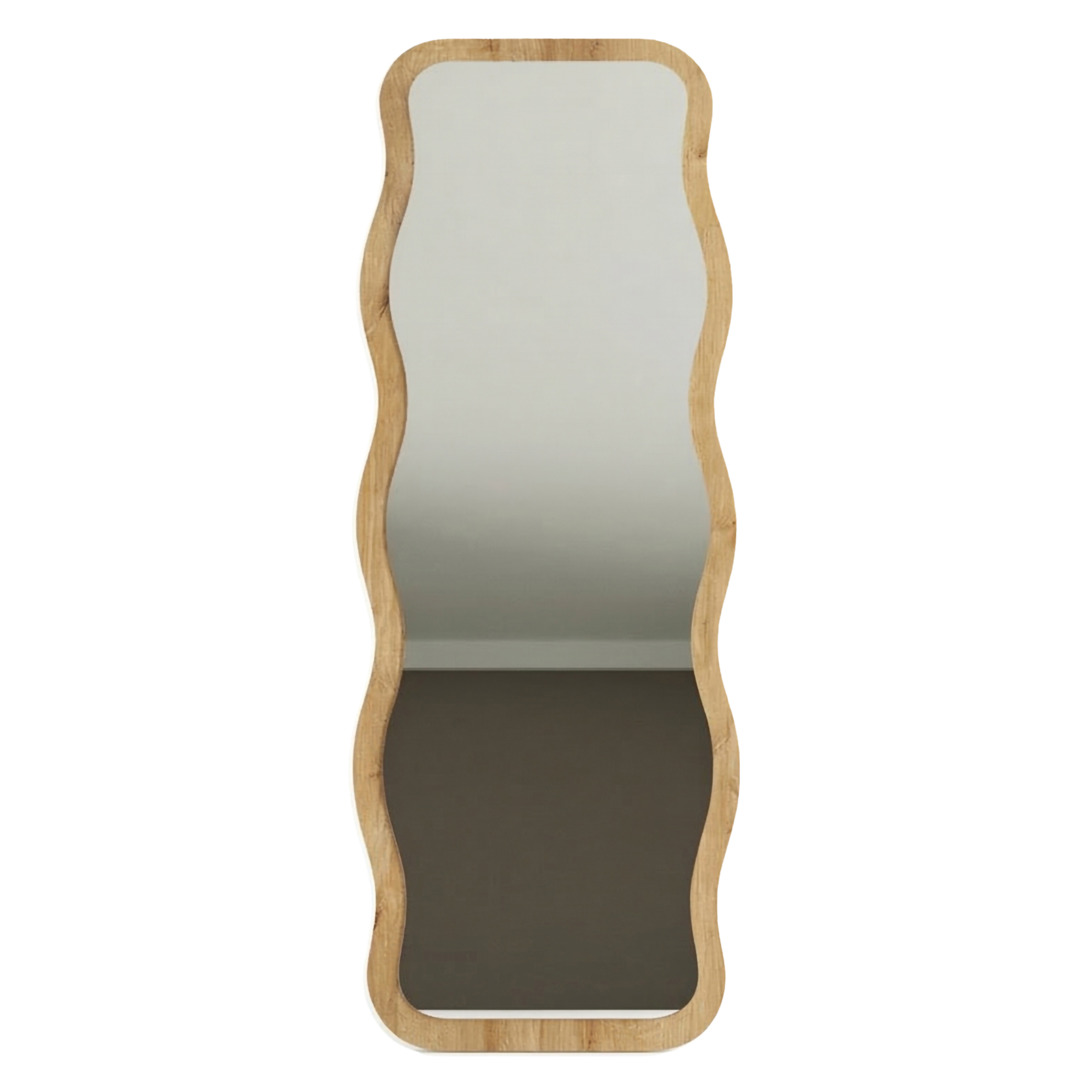 Specchio Marrone Rovere Trasparente Forma Rettangolare Tipologia a Terra 50x160h cm, Colore Struttura Trasparente - Bissone