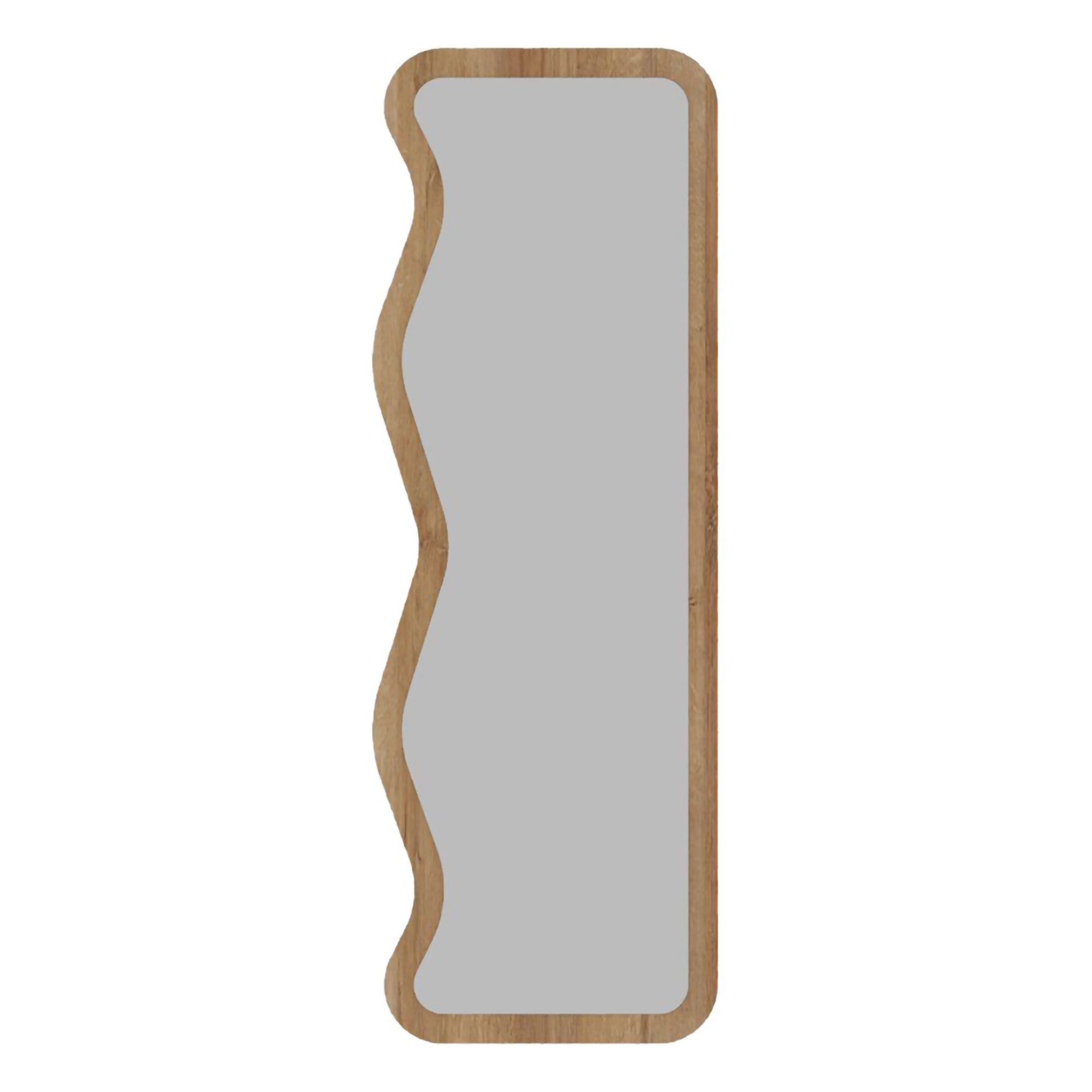 Specchio Marrone Rovere Trasparente Forma Rettangolare Tipologia a Terra 50x160h cm, Colore Struttura Trasparente - Bissonen