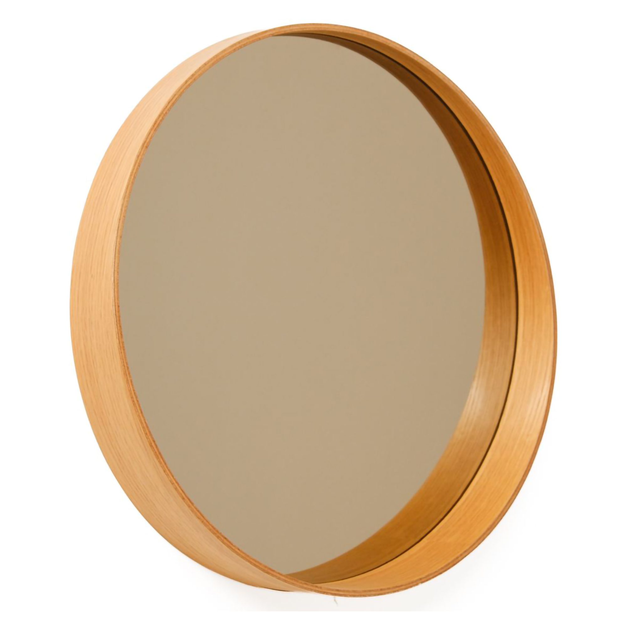 Specchio Marrone Rovere Trasparente Forma Rotondo Tipologia a Parete 80x80h cm, Colore Struttura Trasparente - Frentani
