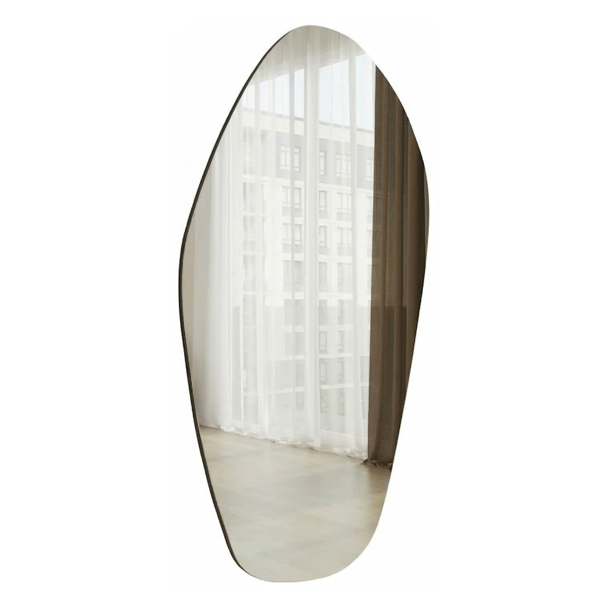Specchio Nero Trasparente Forma Ovale Tipologia a Parete 60x120h cm, Colore Struttura Trasparente - Bultei