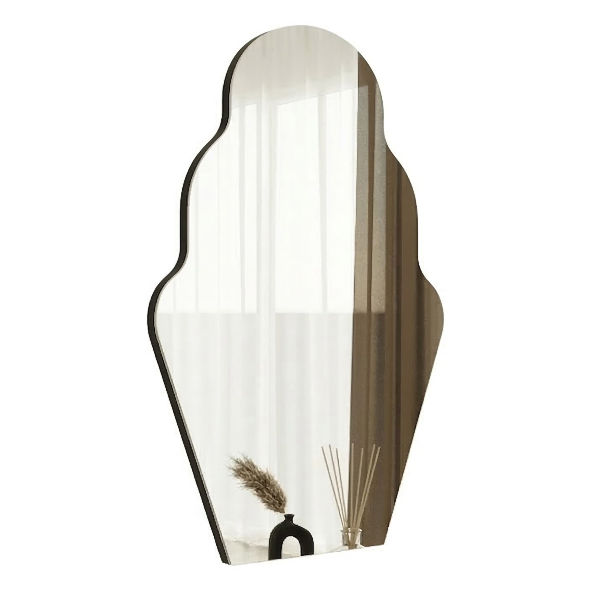 Specchio Nero Trasparente Forma Rettangolare Tipologia a Parete 50x70h cm, Colore Struttura Trasparente - Grimaldi