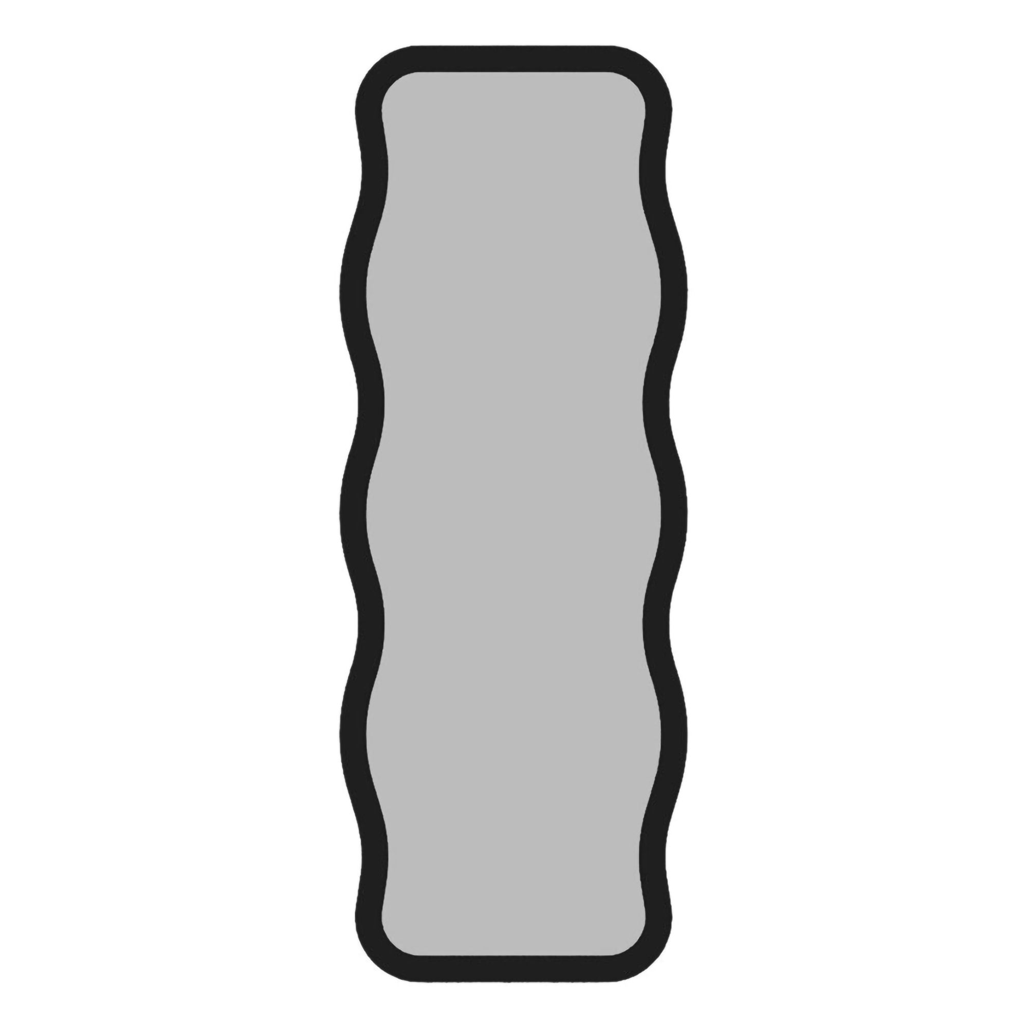 Specchio Nero Trasparente Forma Rettangolare Tipologia a Terra 50x160h cm, Colore Struttura Trasparente - Bissone