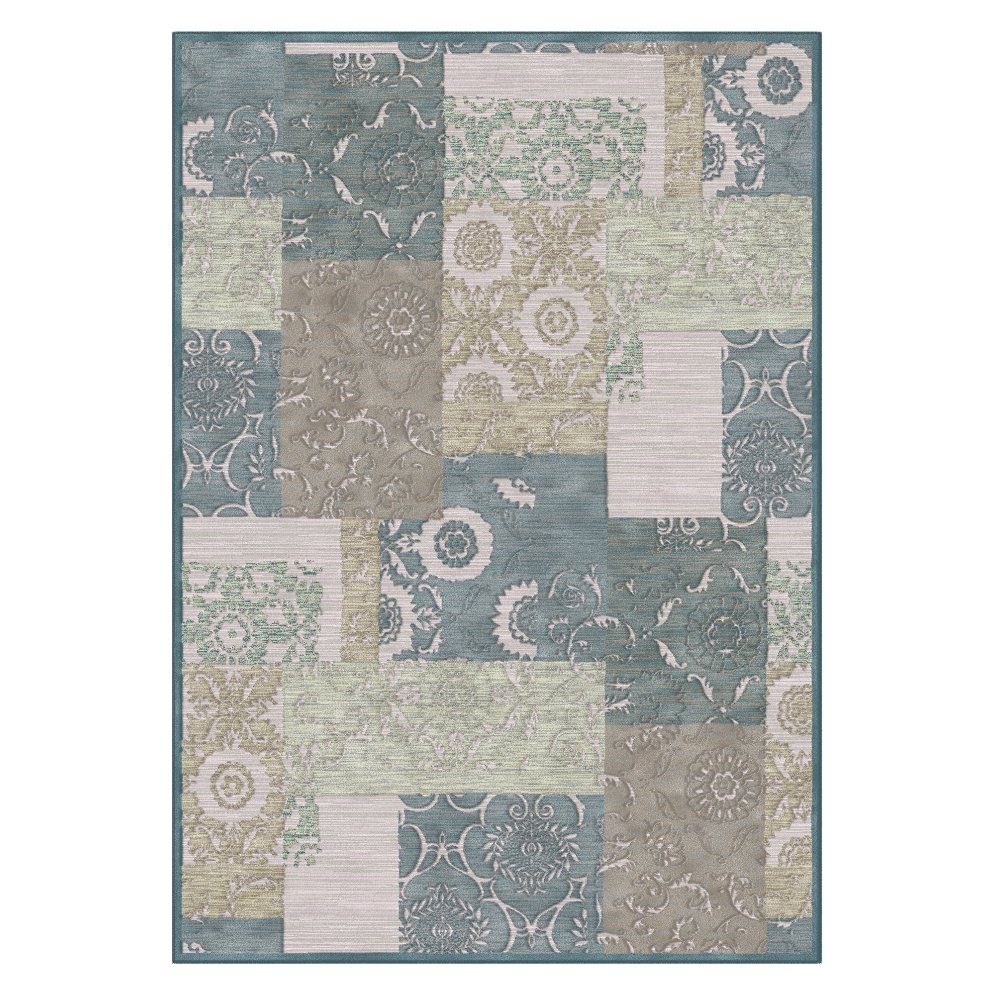 Tappeto Beige blu Punti 820000 m2 Pelo 100% Viscosa Ciniglia Forma Rettangolare 200x140 cm, Antiscivolo - Lasoma