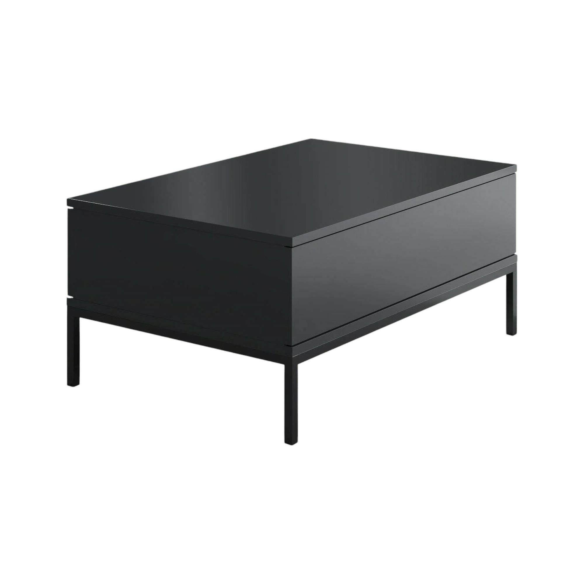 Tavolino da salotto Antares, Tavolo basso da soggiorno, Ripiano da caffè, Tavolino per divano, 90x60h40 cm, Antracite e Nero