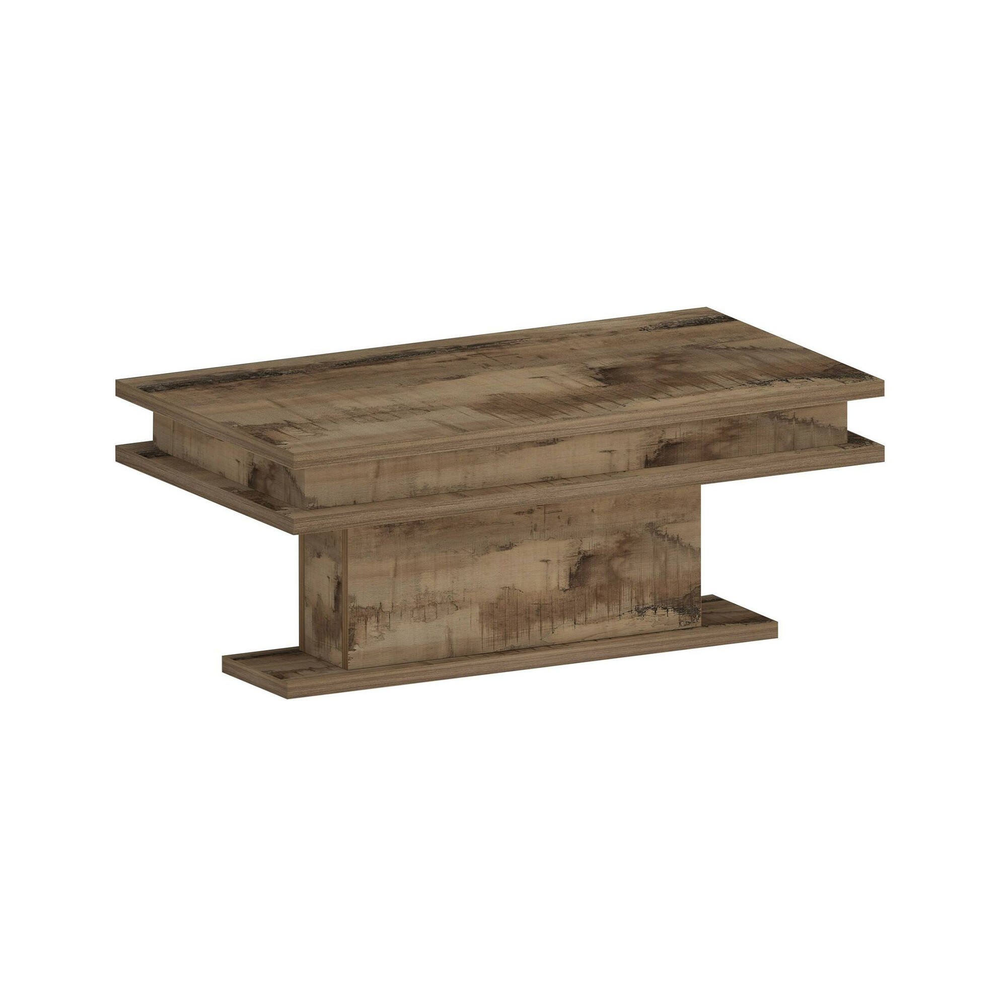 Tavolino da Salotto Marrone Acero Forma Rettangolare Materiale Piano in Legno Nobilitato 100x55x42h cm, Colore Ripiano Marrone Made in Italy - Iside