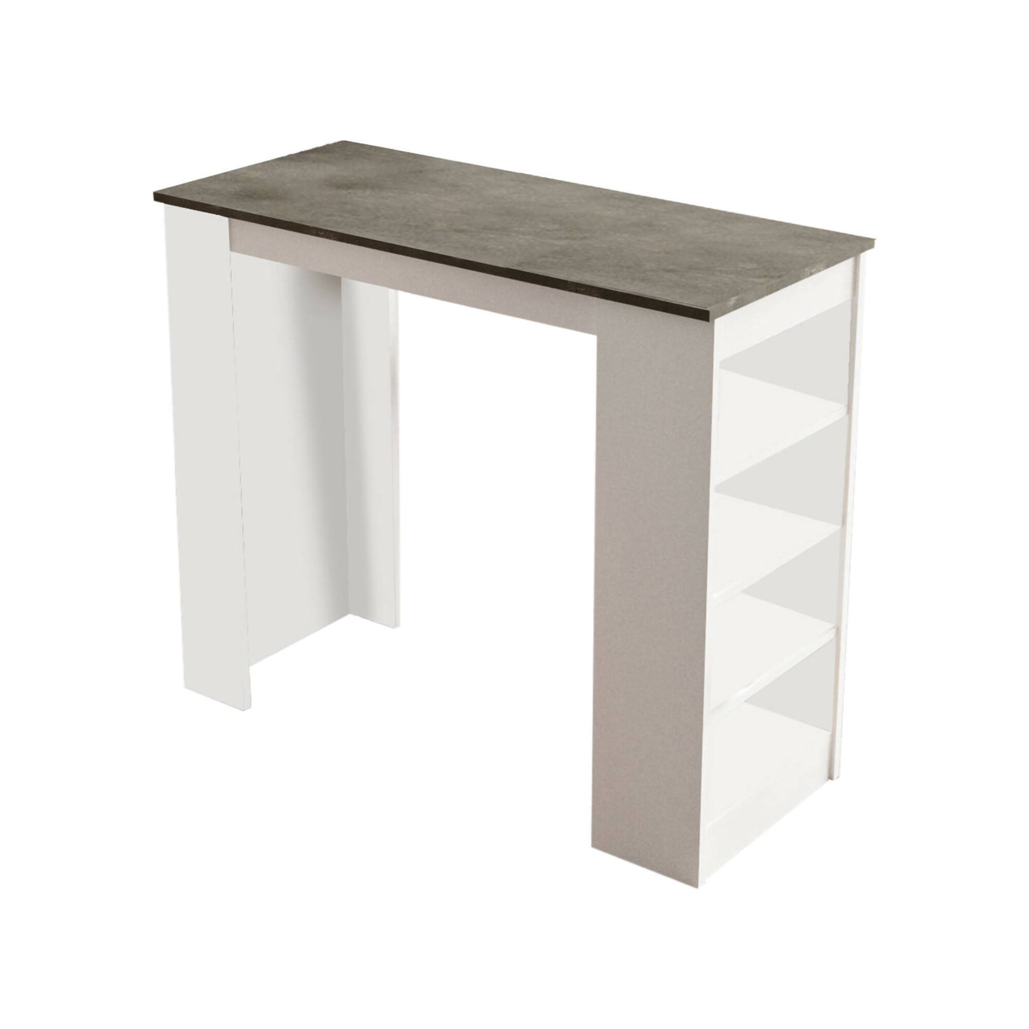 Tavolino da salotto Rhea, Tavolo basso da caffè, Portariviste per divano, Ripiano da soggiorno, 120x52 h102 cm, Bianco e Grigio