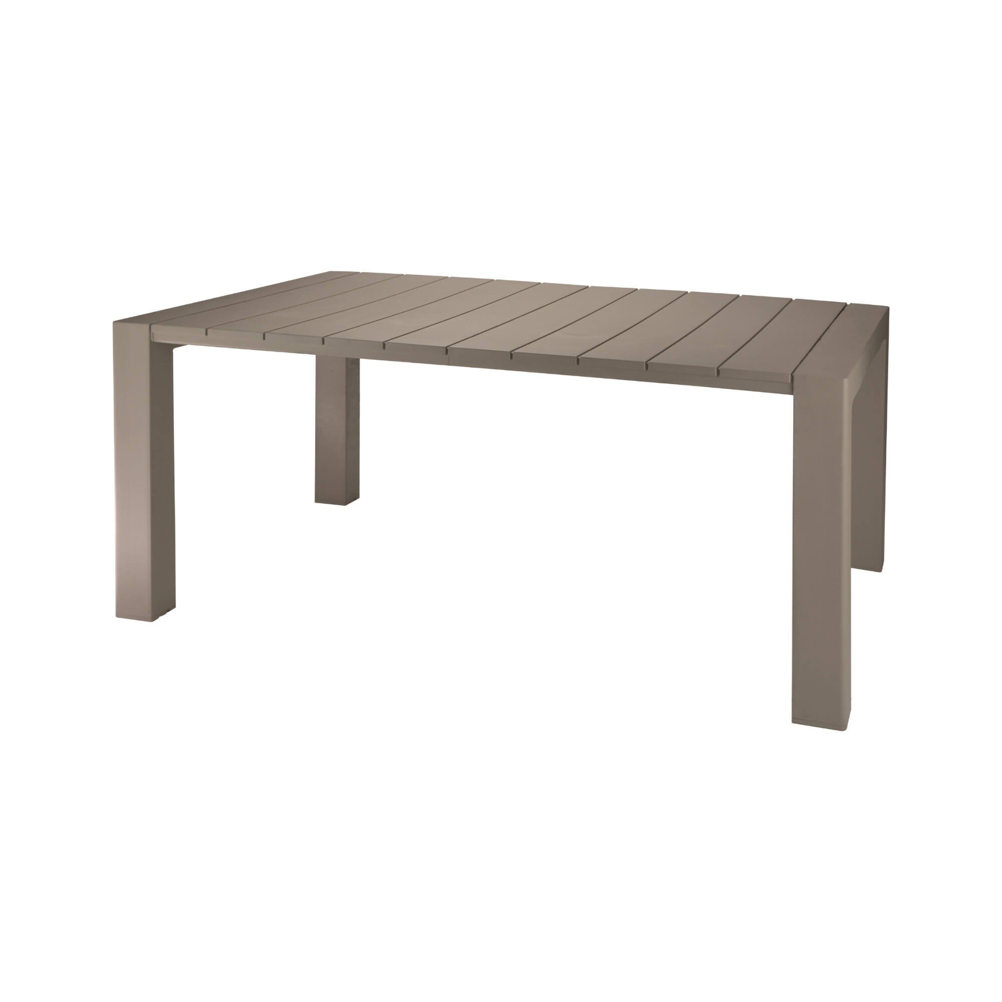 Tavolo da esterno Capriana, Tavolo con piano estensibile, Banco outdoor multiuso, Made in Italy, 98x75 h90 cm, Tortora