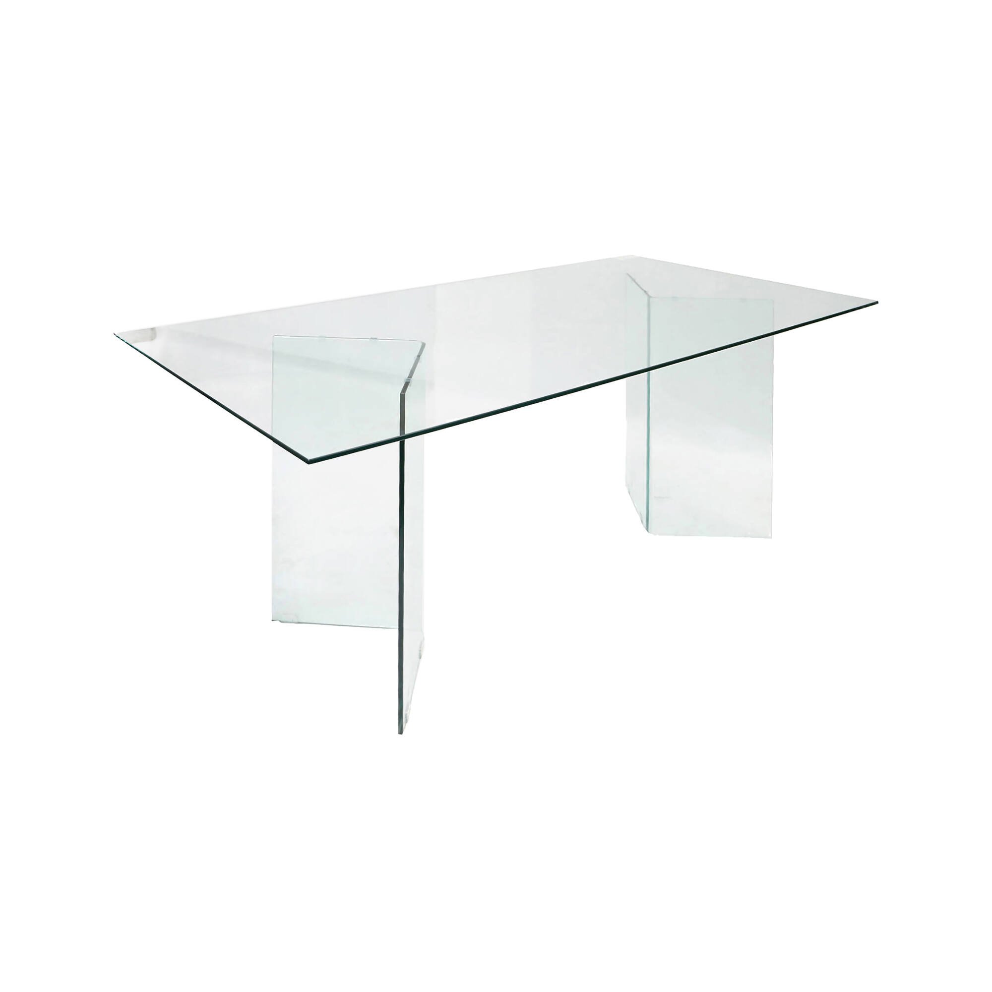 Tavolo fisso AlcalalaRe, Tavolo da pranzo, Tavolo per cucina, Scrivania rettangolare da ufficio, 180x90h78 cm, Trasparente