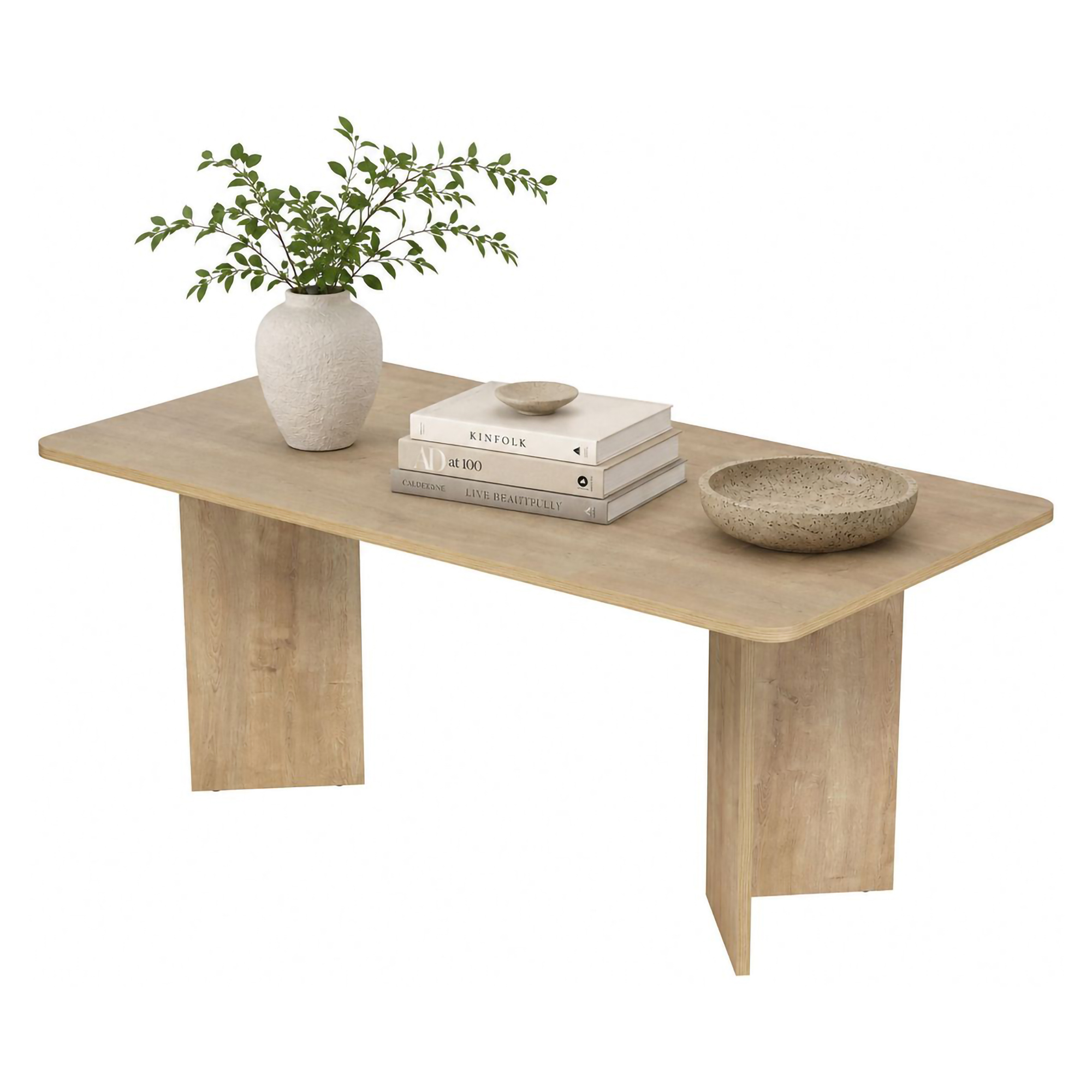 Tavolo Fisso Marrone Rovere 6 Posti Forma Rettangolare 180x90x75h cm, Materiale Piano in Legno Nobilitato - Noleme