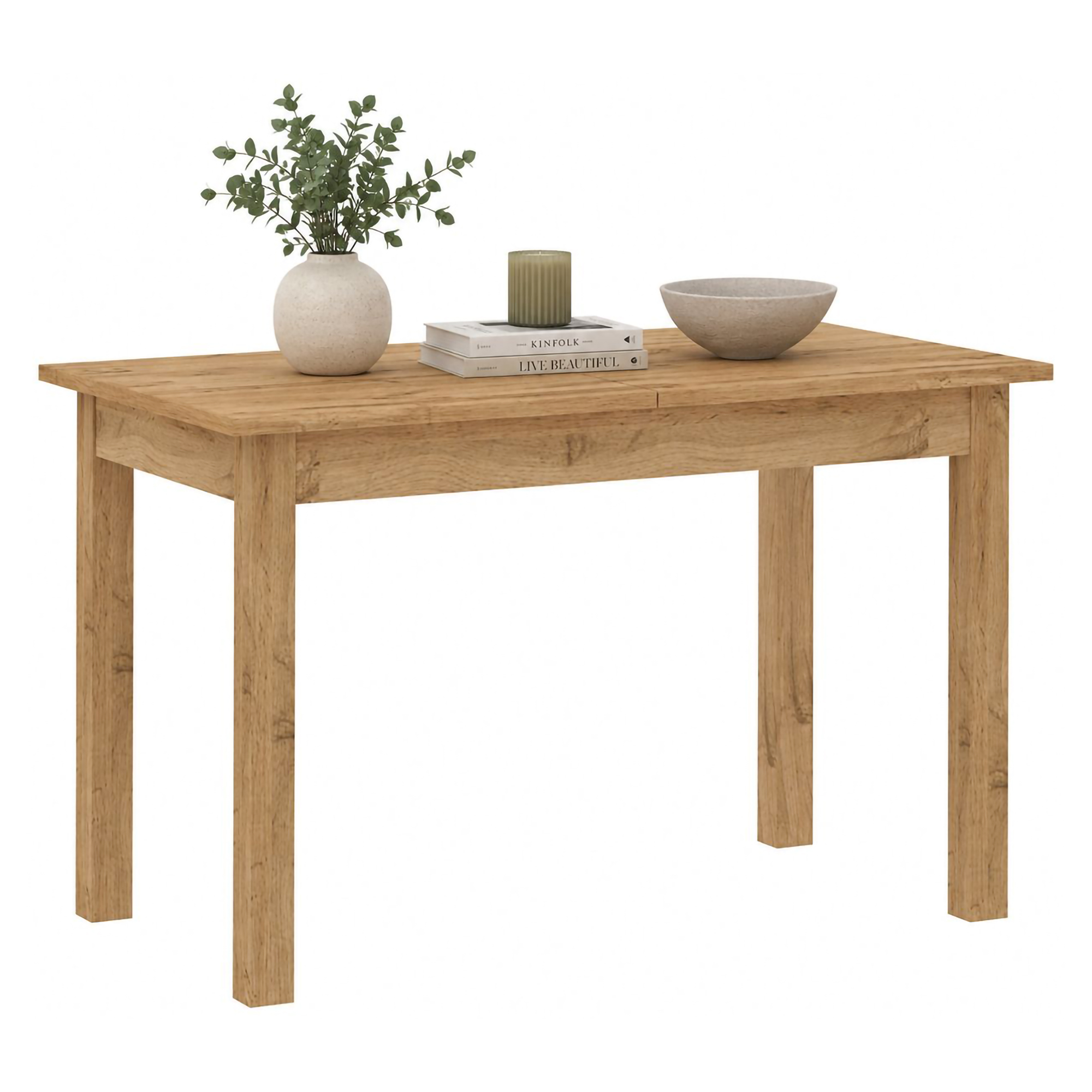 Tavolo Fisso Marrone Rovere Nodi 6 Posti Forma Rettangolare 120x70x76h cm, Sfumatura Colore Struttura Rovere Nodi - Litabana
