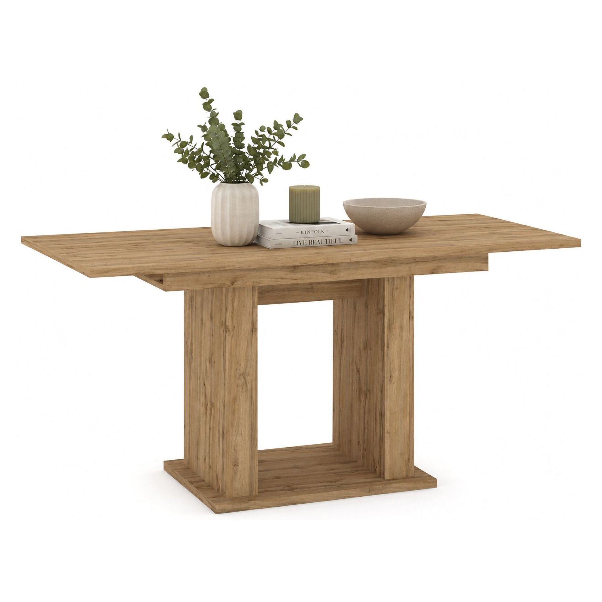 Tavolo Fisso Marrone Rovere Nodi 6 Posti Forma Rettangolare 150x90x77h cm, Sfumatura Colore Struttura Rovere Nodi - Lisato