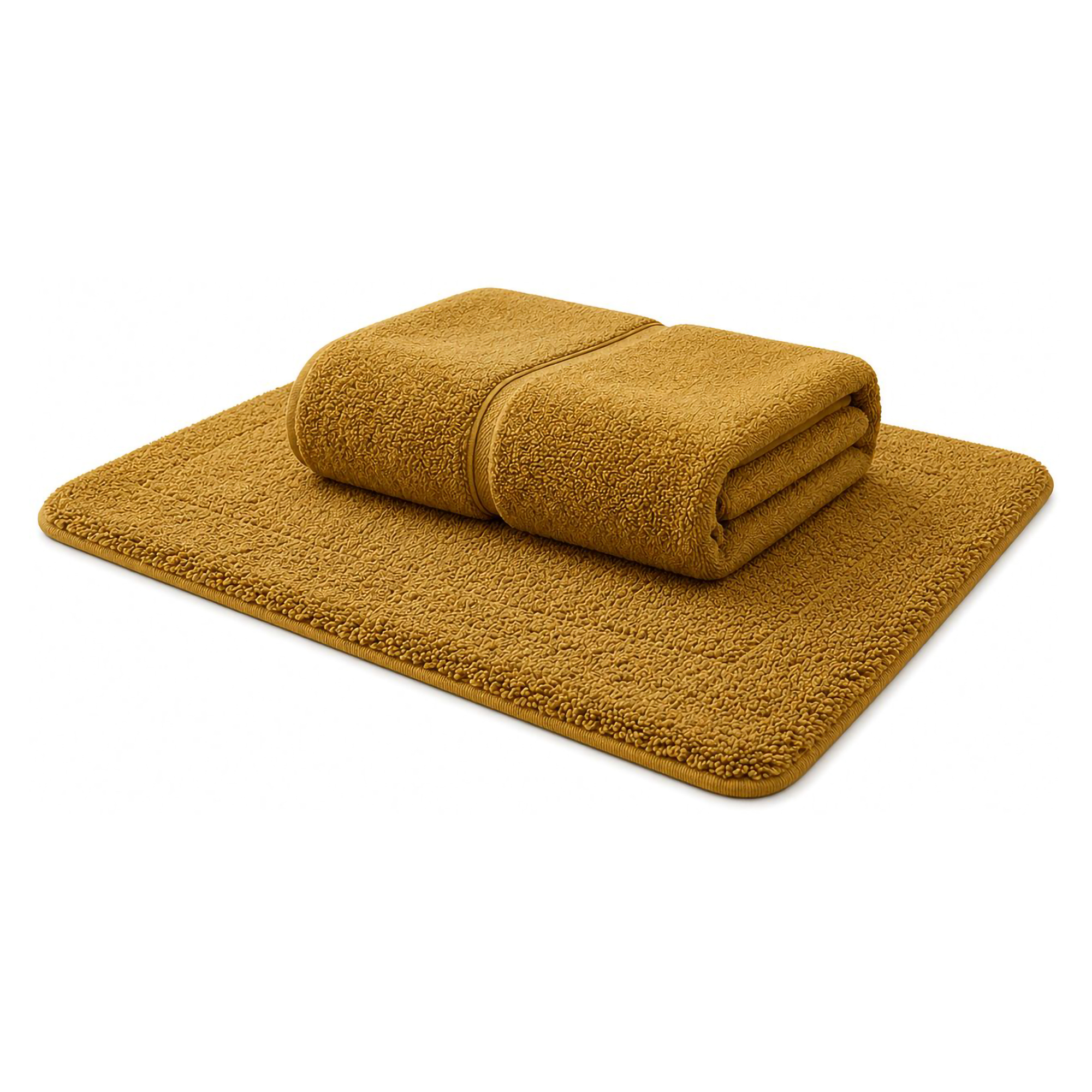 Telo Bagno Giallo Senape 100% Puro Cotone, Sfumatura Colore Struttura Senape - Sanamasa Luxury