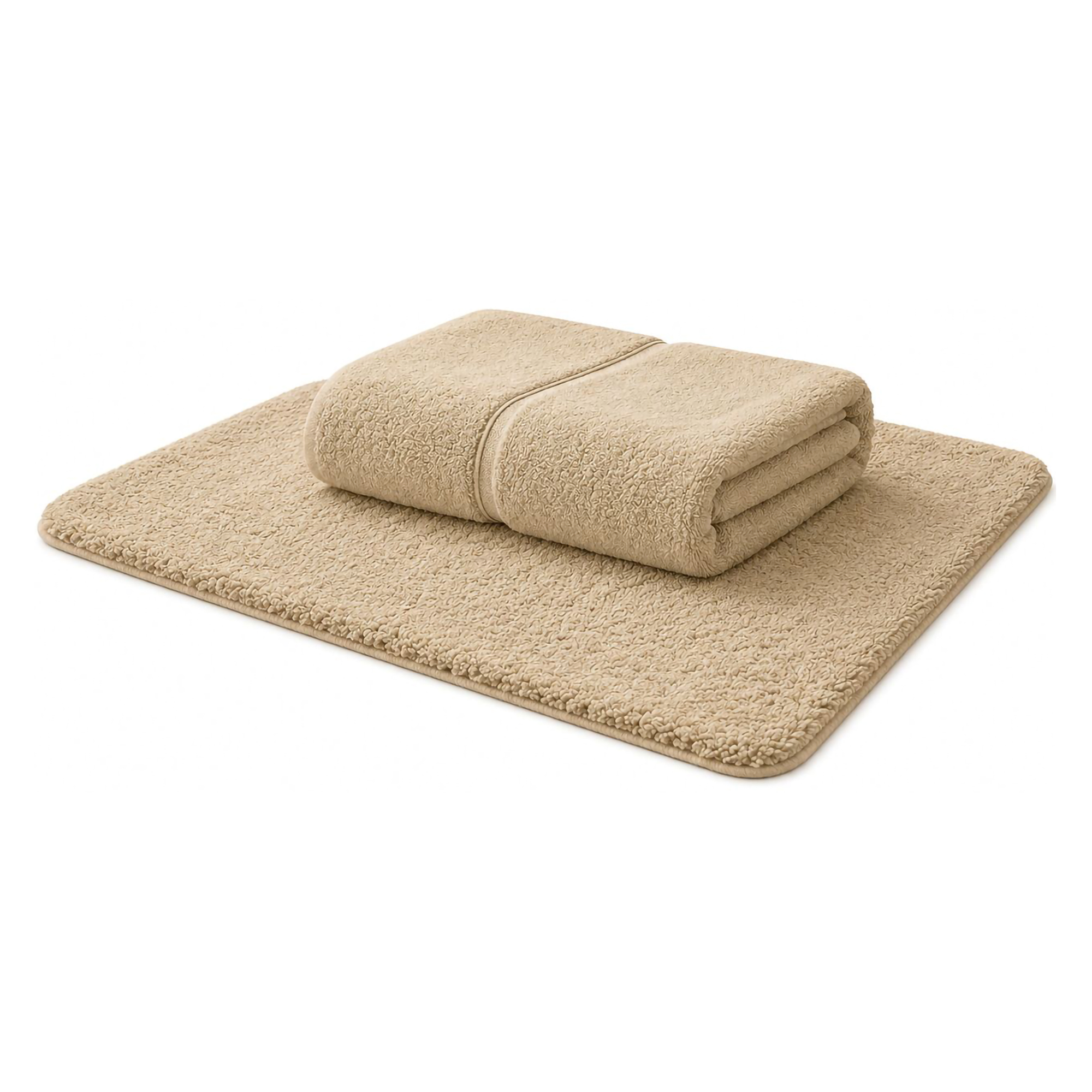 Telo Bagno Marrone Sabbia 100% Puro Cotone, Sfumatura Colore Struttura Sabbia - Sanamasa Luxury