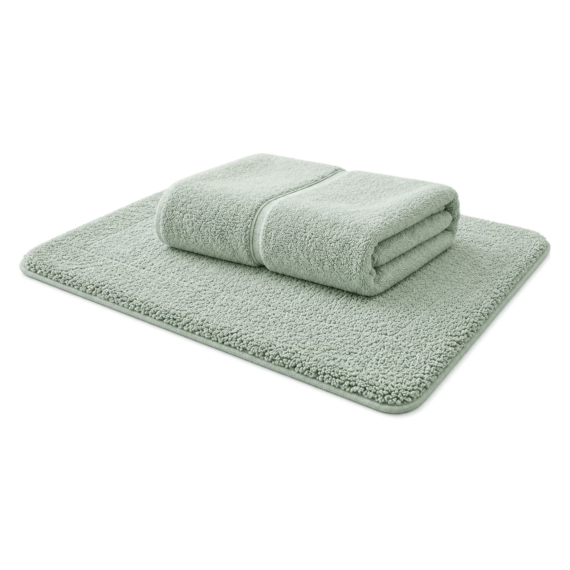 Telo Bagno Verde Menta 100% Puro Cotone, Sfumatura Colore Struttura Menta - Sanamasa Luxury