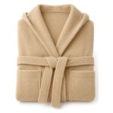 Accappatoio Bianco Crema 100% cotone Con cappuccio , Taglia XXL - Satina Luxury