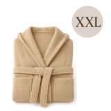 Accappatoio Bianco Crema 100% cotone Con cappuccio , Taglia XXL - Satina Luxury