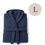 Accappatoio blu 100% cotone Con cappuccio, Taglia L - Satotite Luxury