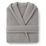 Accappatoio Grigio 100% cotone Con cappuccio , Taglia L - Satotite Luxury
