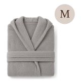 Accappatoio Grigio 100% cotone Con cappuccio, Taglia M - Satoka Luxury