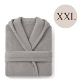 Accappatoio Grigio 100% cotone Con cappuccio, Taglia XXL - Satina Luxury