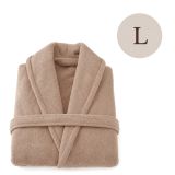 Accappatoio Marrone Sabbia 100% cotone Con cappuccio , Taglia L - Satotite Luxury