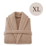 Accappatoio Marrone Sabbia 100% cotone Con cappuccio , Taglia XL - Satiza Luxury