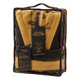 Accappatoio Nero oro 100% Cotone Egiziano a fibra lunga pettinato Reversibile Con cappuccio, Taglia S-M - Selesi Luxury