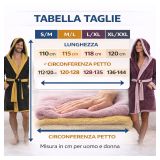 Accappatoio Rosa Viola Prugna 100% Cotone Egiziano a fibra lunga pettinato Reversibile Con cappuccio, Taglia L-XL - Sefane Luxury
