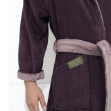 Accappatoio Rosa Viola Prugna 100% Cotone Egiziano a fibra lunga pettinato Reversibile Con cappuccio, Taglia XXL - Sekate Luxury