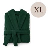 Accappatoio Verde Grigio 100% cotone Con cappuccio, Taglia XL - Satiza Luxury