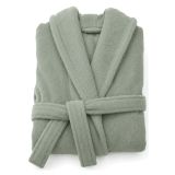 Accappatoio Verde Salvia 100% cotone Con cappuccio , Taglia XXL - Satina Luxury