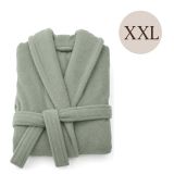 Accappatoio Verde Salvia 100% cotone Con cappuccio , Taglia XXL - Satina Luxury