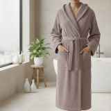 Accappatoio Viola Lilla 100% cotone Con cappuccio , Taglia S - Satofa Luxury