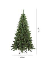 Albero di Natale 120 cm Verde 166 Rami Apertura Rami Singoli 120h cm, Ignifugo Ritardante di Fiamma - Sugarplum