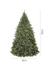 Albero di Natale 120 cm Verde 431 Rami Apertura Rami Singoli 120h cm, Ignifugo Ritardante di Fiamma - Candy Cane