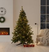 Albero di Natale 150 cm Plaine, Pino artificiale, Albero effetto reale, Alberello natalizio, Made in Italy, 100x100 h150 cm, Verde
