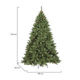 Albero di Natale 150 cm Verde 464 Rami Apertura Rami Singoli 150h cm, Ignifugo - Stoccolma