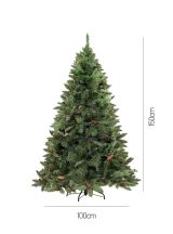 Albero di Natale 150 cm Verde 468 Rami Apertura Rami Singoli 150h cm, Ignifugo - Camden
