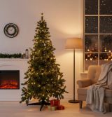 Albero di Natale 180 cm Albigna, Pino artificiale, Albero effetto reale, Alberello natalizio, Made in Italy, 130x130 h180 cm, Verde