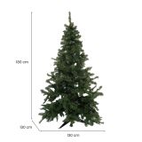 Albero di Natale 180 cm Plaine, Pino artificiale, Albero effetto reale, Alberello natalizio, Made in Italy, 130x130 h180 cm, Verde
