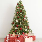 Albero di Natale 180 cm Verde 1210 Rami Apertura Rami Singoli 180h cm, Ignifugo Ritardante di Fiamma - Jingle Bell