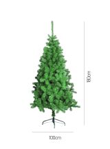 Albero di Natale 180 cm Verde 493 Rami Ignifugo 180h cm, Base Inclusa - Oslo