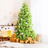 Albero di Natale 180 cm Verde 493 Rami Ignifugo 180h cm, Base Inclusa - Santa Claus