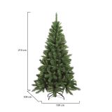 Albero di Natale 210 cm Verde 731 Rami Apertura a Ombrello 210h cm, Ignifugo Ritardante di Fiamma - Amsterdam